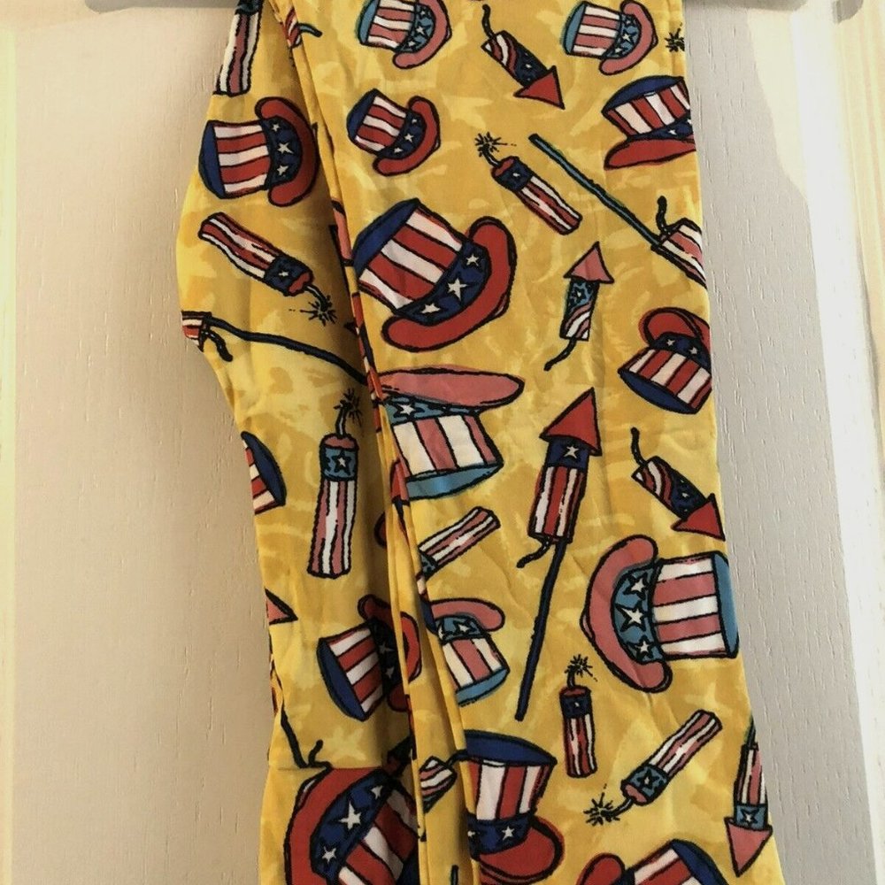 🌹NEW LuLaRoe Americana TC Leggings American Dream Patriotic Uncle Sam Fireworks